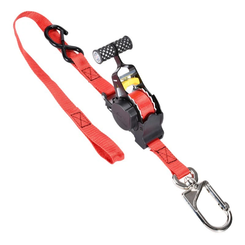 1 Inch Motorcycle Retractable Ratchet Tie Downs With Universal Swivel Carabiner Hook price