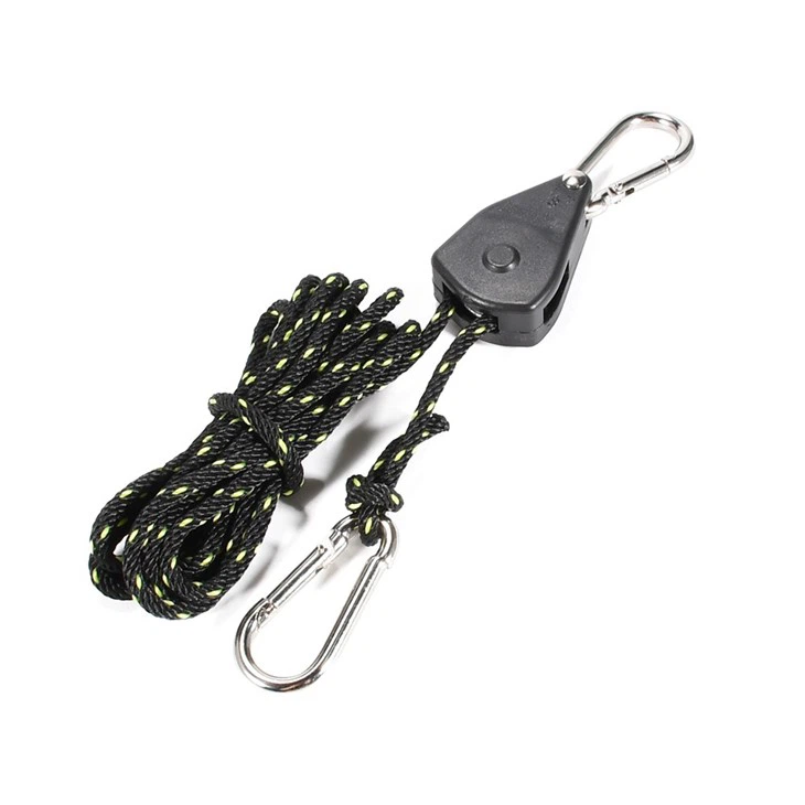 Outdoor Rope Hanger Ratchet Tie Down Strap With Carabiner Hook